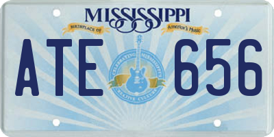 MS license plate ATE656