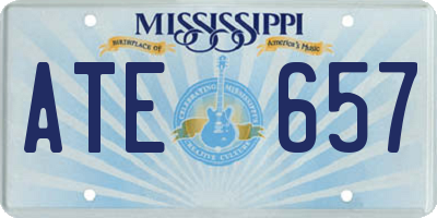MS license plate ATE657