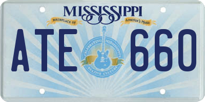 MS license plate ATE660
