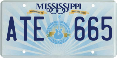 MS license plate ATE665