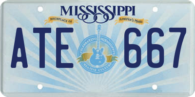 MS license plate ATE667