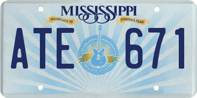 MS license plate ATE671