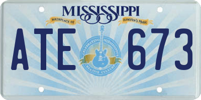 MS license plate ATE673