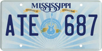MS license plate ATE687