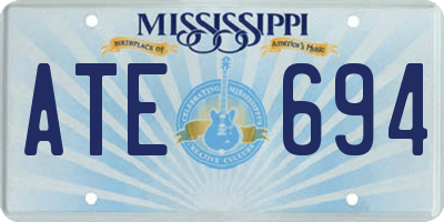 MS license plate ATE694