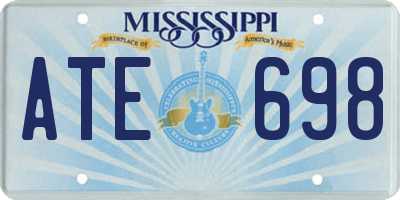 MS license plate ATE698