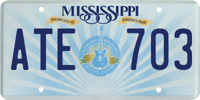 MS license plate ATE703
