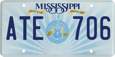 MS license plate ATE706