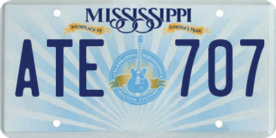 MS license plate ATE707