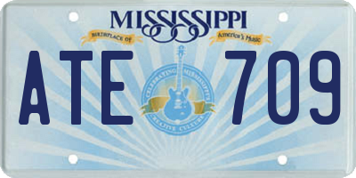 MS license plate ATE709