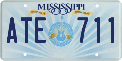 MS license plate ATE711