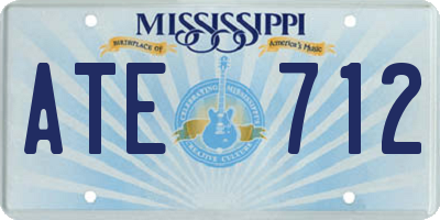MS license plate ATE712