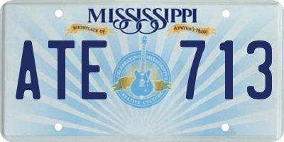 MS license plate ATE713