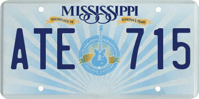 MS license plate ATE715