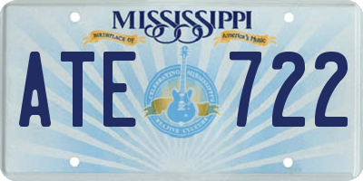MS license plate ATE722