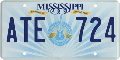 MS license plate ATE724