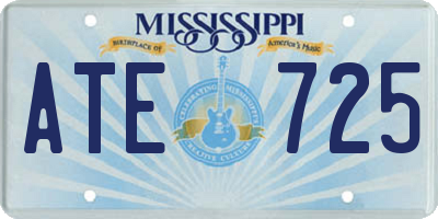 MS license plate ATE725