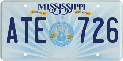 MS license plate ATE726