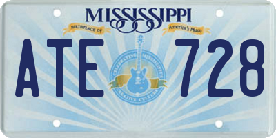 MS license plate ATE728