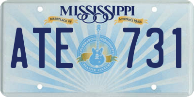 MS license plate ATE731