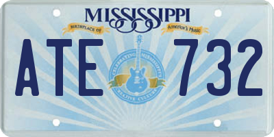 MS license plate ATE732