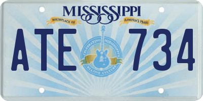 MS license plate ATE734