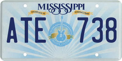 MS license plate ATE738