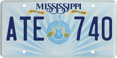 MS license plate ATE740