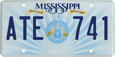 MS license plate ATE741