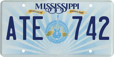 MS license plate ATE742
