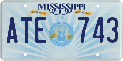 MS license plate ATE743