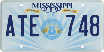 MS license plate ATE748