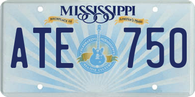 MS license plate ATE750