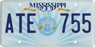 MS license plate ATE755