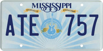MS license plate ATE757
