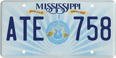 MS license plate ATE758