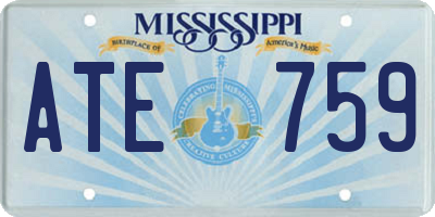 MS license plate ATE759