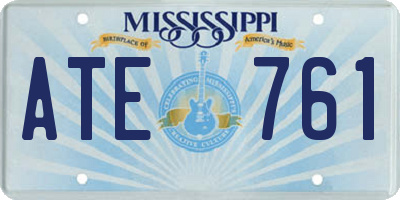 MS license plate ATE761