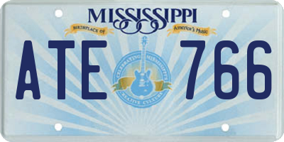 MS license plate ATE766