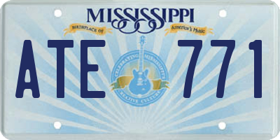 MS license plate ATE771
