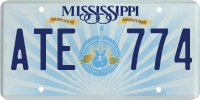 MS license plate ATE774