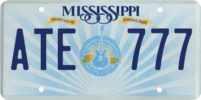 MS license plate ATE777