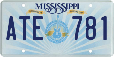 MS license plate ATE781