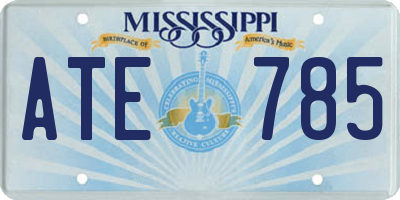 MS license plate ATE785