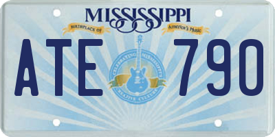 MS license plate ATE790