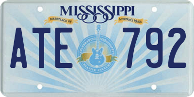 MS license plate ATE792