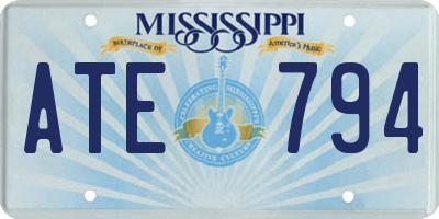 MS license plate ATE794