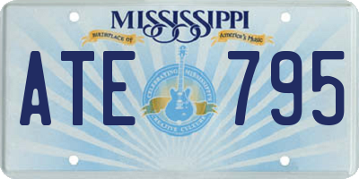 MS license plate ATE795