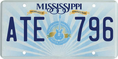 MS license plate ATE796