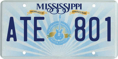 MS license plate ATE801